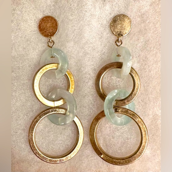 Torrid Gold-Tone & Mint Blue Dangle Earrings - Picture 3 of 6